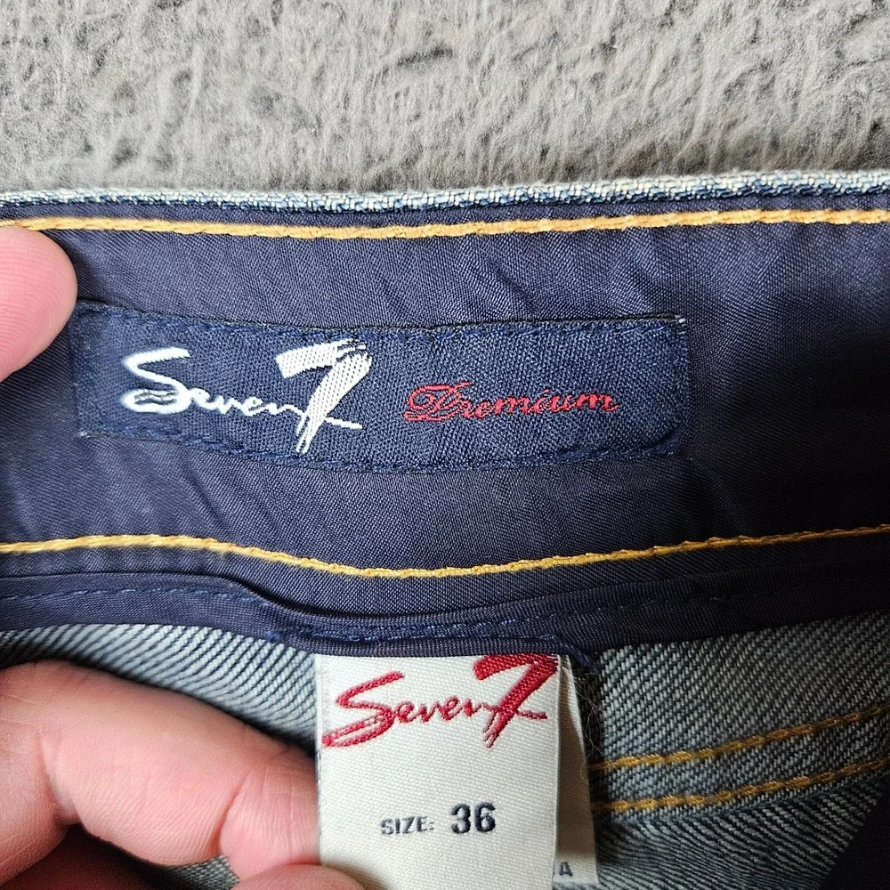 Seven7 Premium Mens Blue‎ Medium Wash Straight Leg Jeans Size 36x32 - Picture 6 of 10